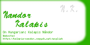 nandor kalapis business card